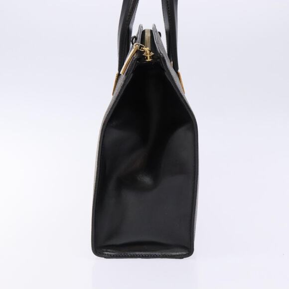 CELINE Macadam Canvas Hand Bag Pvc Leather Black Gold - Picture 4 of 12